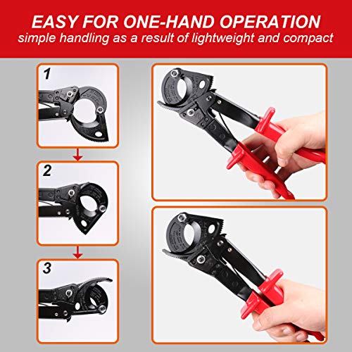 LUBAN Ratchet Cable Cutter, Heavy Duty Wire Cutter for Aluminum Copper