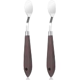 2Pcs Palette Knife No.20 Palette Knives 22mm Width Pallet Knife Stainless Steel Oval Art Paint Spatula with Wood Handle Metal Palette Knife for Oil Acrylic Canvas Mixing Spreading Cake Decorating