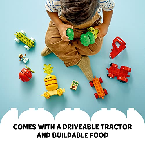 LEGO DUPLO My First Fruit and Vegetable Tractor Toy 10982, Stacking and Color Sorting Toys for Babies and Toddlers Ages 1 .5-3 Years Old, Educational Early Learning Set