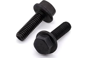 Glvaner M10-1.5 x 30mm (10 pcs) Alloy Steel Flanged Washer Head Hex Bolts, Extra-Large Washer Head, 10.9 Grade Black Oxide Finish GB5789 Full Thread