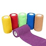 Pack of 6 Vet Wraps - Gauze Rolls - Cohesive Bandage - Bandage Wrap for Animals, Assorted Colors, 4 Inches x 66.9 Inches