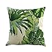Hi-Shop 18 X 18 Inch Tropical Tree Leaves Print Cotton Linen Decorative Throw Pillow Cover Cushion Case Pillowcase(2)