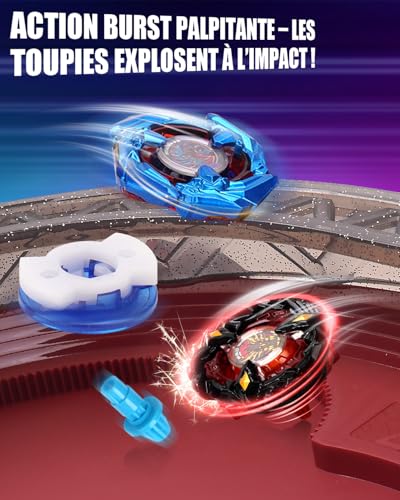 BGOVTAPO Stadium X Starter Kit - With 12 X Spinners, 3 Launchers & Battle Arena, Ultimate Competitive Spinning Top Battle Set, Gift for Kids, Boys, Girls Ages 6+