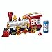 Toy Steam Train Locomotive Car w/ Lights & Sounds & “Steam” Bubbles, Battery-Powered Bump N’ Go Motion by Brunfen Toys