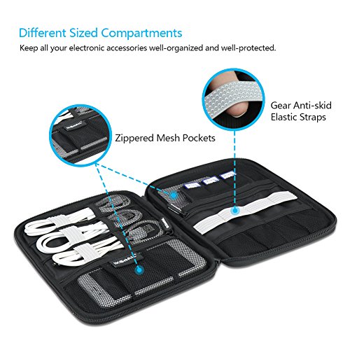 Universal Cable Organizer Bag, Iksnail Small Electronics Accessories