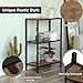 SONGMICS 3-Tier Bookshelf, Storage Shelf Rack, Metal Frame Display Rack, Multifunctional Shelving Unit Kitchen, Living Room, Rustic, ULSS90BX
