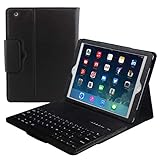 Eoso Keyboard Case for Apple iPad 2/3/4 Folding Leather Folio Cover with Removable Bluetooth Keyboard for iPad 2/3/4 Tablet (Black)