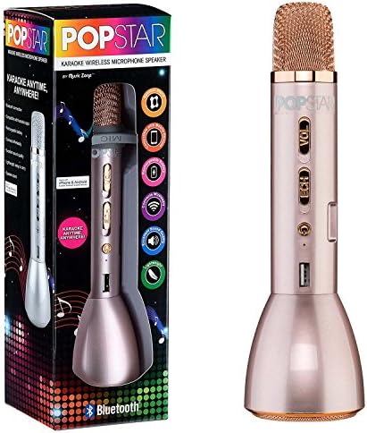 Popstar Bluetooth Karaoke Microphone Speaker Wireless Children’s Singing Mic (Pink)