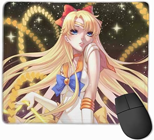 Coototo Sailor Moon Anti-Slip Water-Resistant Table Mat Rubber Base Gaming Mouse PC Pad 9.8 X 11.8 Inches for Office School Dormitories Internet Cafes