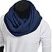 HISSHE Men Scarf Knit Infinity Scarf Winter Soft Warm Scarves E5081b (Navy)