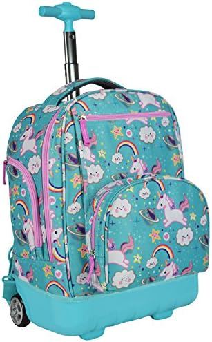 Pacific Gear Treasureland Polycarbonate Molded Ultralight Rolling and Shoulder Backpack -  Unicorn (19-Inch)