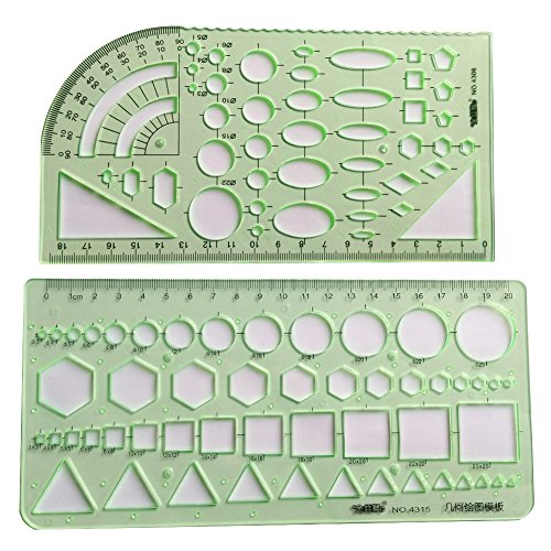 Professional Plastic Measuring Templates Geometric Rulers for Office and School, Building formwork, Drawings templates