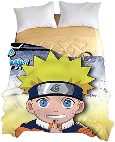 Fankeshi Anime Naruto Thin Quilts Throw Blanket 3D Print Cute Bedding Comforter Light Quilt Washable