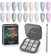 Modelones Pearl Gel Nail Polish Set, 9 Colors Glitter Drawing Solid Gel Polish Shimmer Pudding Ge...