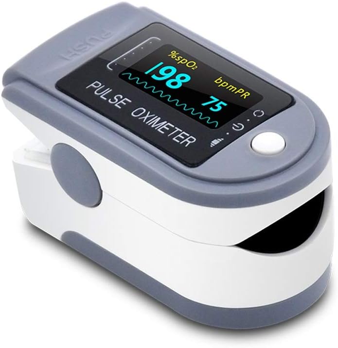 Fingertip Pulse Oximeter OLED Accurate Reliable Portable Clip-on Heart Rate Monitoring Heartbeat Oxygen Saturation Detector Viral Influenza Surveillance Suitable for Family Medical Child Adult