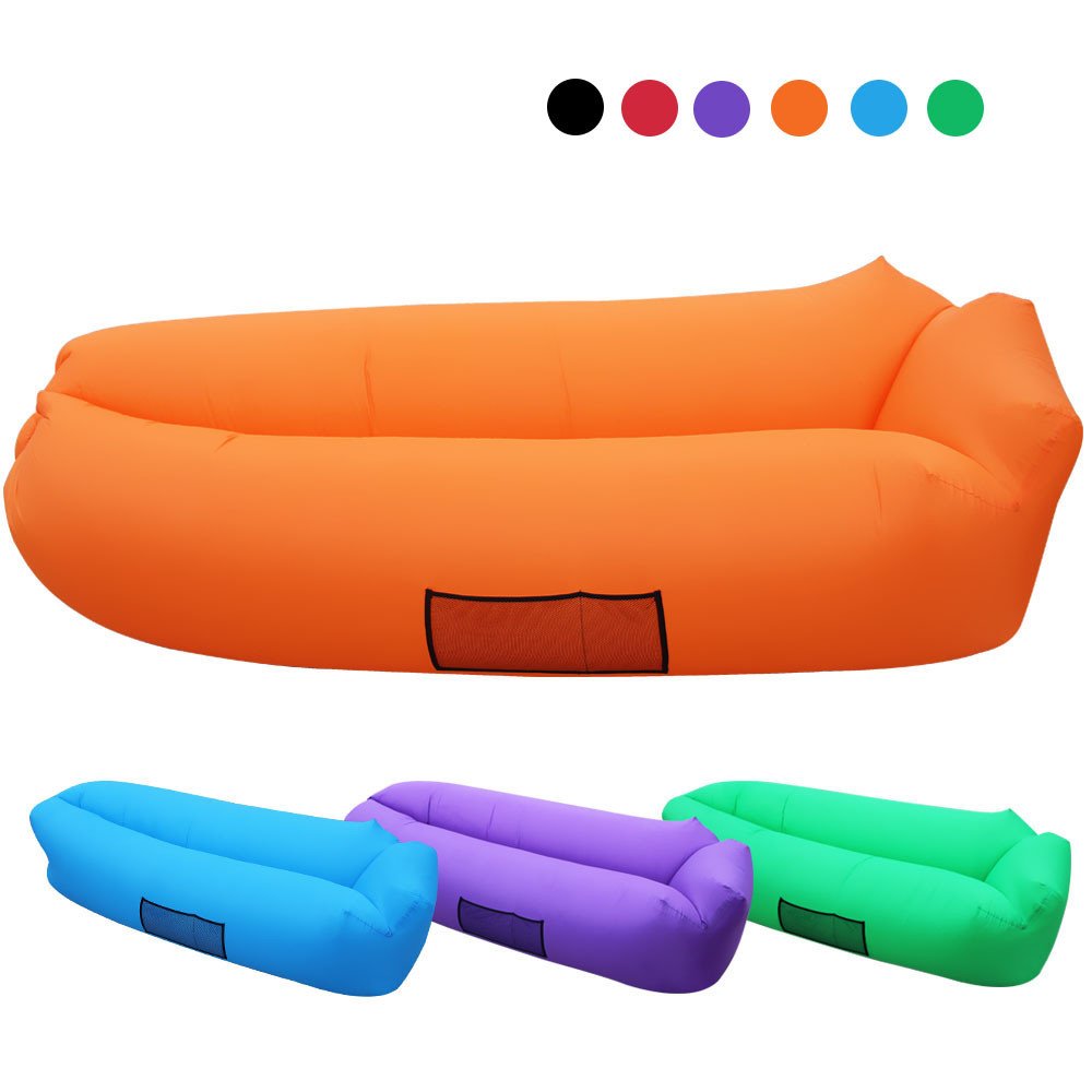 FANCYOUT Fast Inflatable Pouch Couch Lounge bag Air Sofa Hammock Durable Ripstop Nylon Waterproof Pool Floats Ideal for Indoor or Outdoor Hangout or Camping Hiking Picnics & Music Festivals