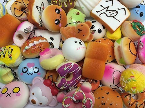 15PCS Popular Squishy Bun Phone Charms Super Soft Mini Bread Bag Key Pendants Toys