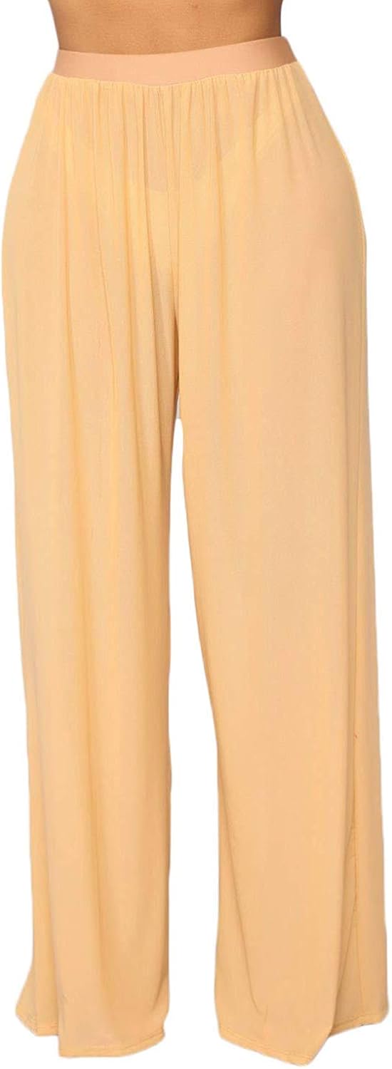 WenaZao Women's Sexy Perspective Sheer Mesh Pants See