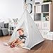 Sorbus Kids Foldable Teepee Play Tent Playhouse Classic Indian Style Play Tent and Carry Bag, Walls with Door, Window and Floor (White)