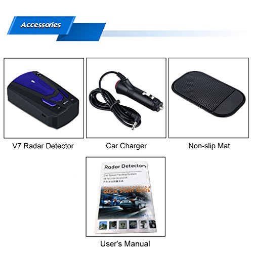 Radar Detector, Voice Alert and Car Speed Alarm System with 360 Degree Detection, City/Highway Mode Radar Detectors for Cars (8)