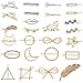 26PCS Gold Silvel Minimalism Hair Clips Dainty Feather Hollow Geometric Clasps Moon Triangle Circle Bow Infinity Hairpin Crown Star Cat Hair Barrettes for Girl Women with Thick Hair Styling (26 pcs)