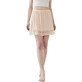 Juephe Lace Slip Underskirt Half Slips for Under Dresses Skirt Extenders Womens Anti StaticOver Knees