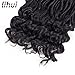 Lihui 3pcs/lot Faux Locs Crochet Hair Goddess Locs Crochet Hair For Black Women Synthetic Hair Curly Crochet Hair (20inch(3-PACKS), 1B)