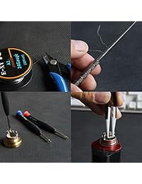 Kit de herramientas para bricolaje para el hogar y reparaciones de joyas, 9 en 1, funda de piel, destornillador + bobina de bobina + brocha de acero + tijeras de acero inoxidable + pinza + alicates