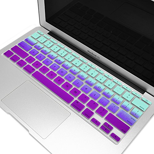TOP CASE Faded Ombre Series Light Blue & Purple Silicone Keyboard Cover Skin Compatible with Macbook Air 11" with TOP CASE Mouse Pad - Thumbnail 5