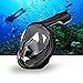 Gintenco 180° Full Face Snorkel Mask. Anti-Fog and Anti-Leak Free Breathing Scuba Diving Equipment with Adjustable Head Straps – Swimming Gear (Black, L/XL)