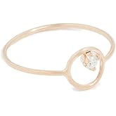 Zoe Chicco Women's 14k Gold Paris Circle Stacking Ring, Gold/Clear, 5