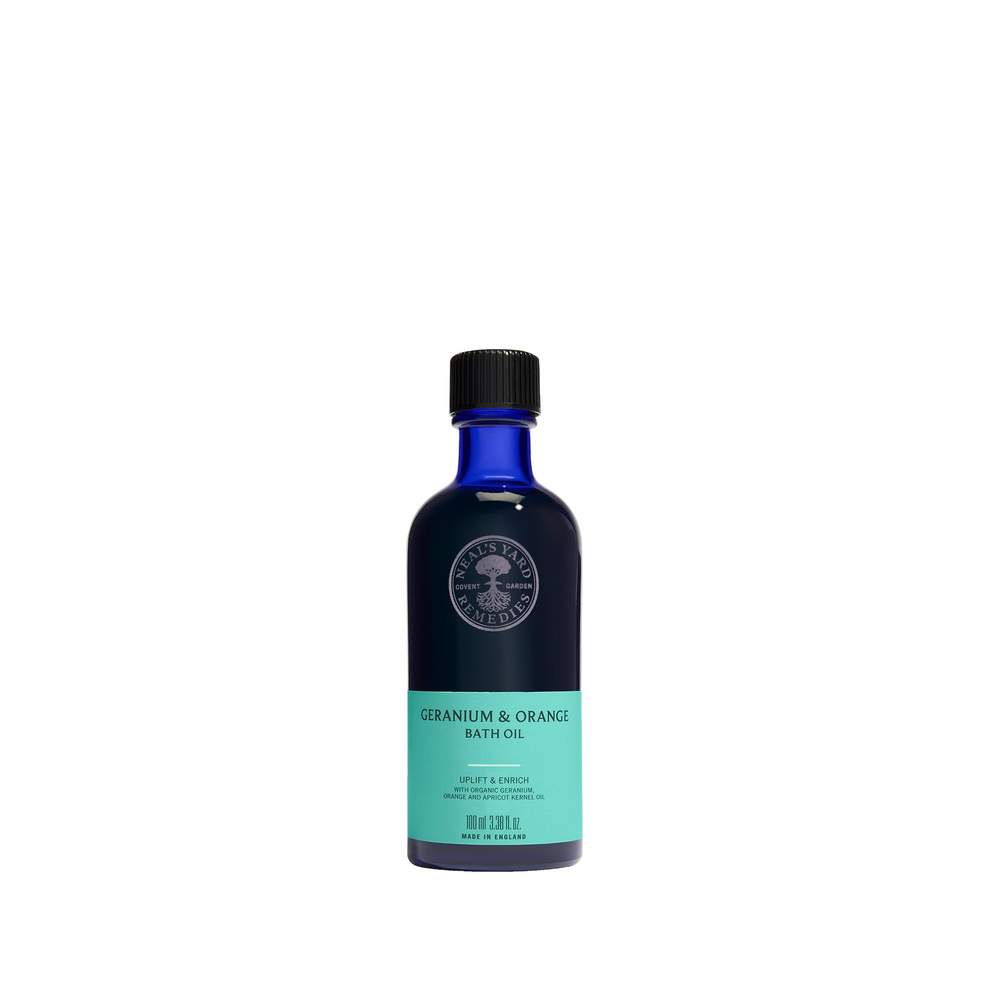 Neal's Yard Remedies Geranium & Orange Bath Oil, Energise Body & Mind, Uplifting Scents, Bath Soak, Vegan & Cruelty-Free, 100ml