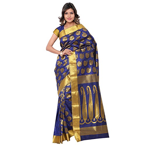 Janasya Women's Navy Art Silk Saree