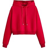 SHENHE Women's Cropped Hoodie Sweatshirt Long Sleeves Drawstring Pullovers Crop Hoodie