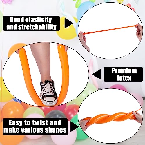 3 otters 155PCS Modelling Balloons with Pump, Twisted Balloons Long Balloons 260q Balloons Animal Balloons for Kids Birthday Party Wedding Christmas Magic Clown Show 17 Assorted Colors