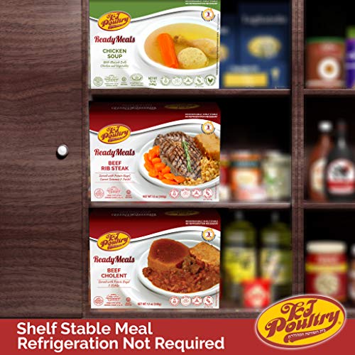 Kosher MRE Meat Meals Ready to Eat, Shabbos Beef Variety (6 Pack