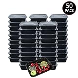 HOMEE Meal Prep Containers 50 Pack/26oz Reusable Food Storage Containers Bento Lunch Box with Lids Made of BPA Free Plastic, Stackable, Microwavable, Freezer, and Dishwasher Safe Gift