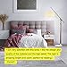 Brightech Eithan LED Floor Lamp â€“ Modern Contemporary Elevated Crane Arc Floor Lamp & Linen Hanging Lamp Shade- Tall, Industrial - Uplight Lamp for Living Room Office or Bedroom Natural Wood