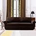 SUBRTEX Stretch Sofa Slipcover 2 Piece Sofa Cover 3 Seater Soft Couch Slipcover Washable Furniture Covers, Jacquard Fabric Small Checks(Chocolate,Sofa)
