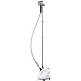 Steamfast SF-407 Canister Fabric Steamer, With Telescopic Pole and Fabric Brush, 45 Second Heat Up Time, Chemical-Free Steam, Clothes Hook, Fabric Brush, 40-Ounce Water Tank, White