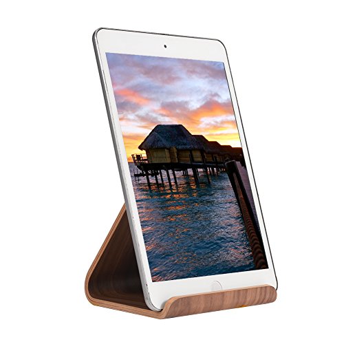 SAMDI Retro Office Nature Walnut Wood Wooden Tablet Ipad Mini Holder