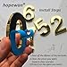 HopeWan Mailbox Numbers, 2 Inch Door Address Numbers Stickers for Apartment/Office/Home Room, Golden Shinny, Pack of 1 Set, 10 Pcs 3D numbers.(2