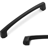 POVEFONK 10 Pack 5 Inch Matte Black Kitchen Cabinet Handles | Solid Zinc Alloy,Screws Included,5" Hole Center(128mm),Cabinet Pulls,Cupboards, Drawers, Dressers, Furniture, Hardware