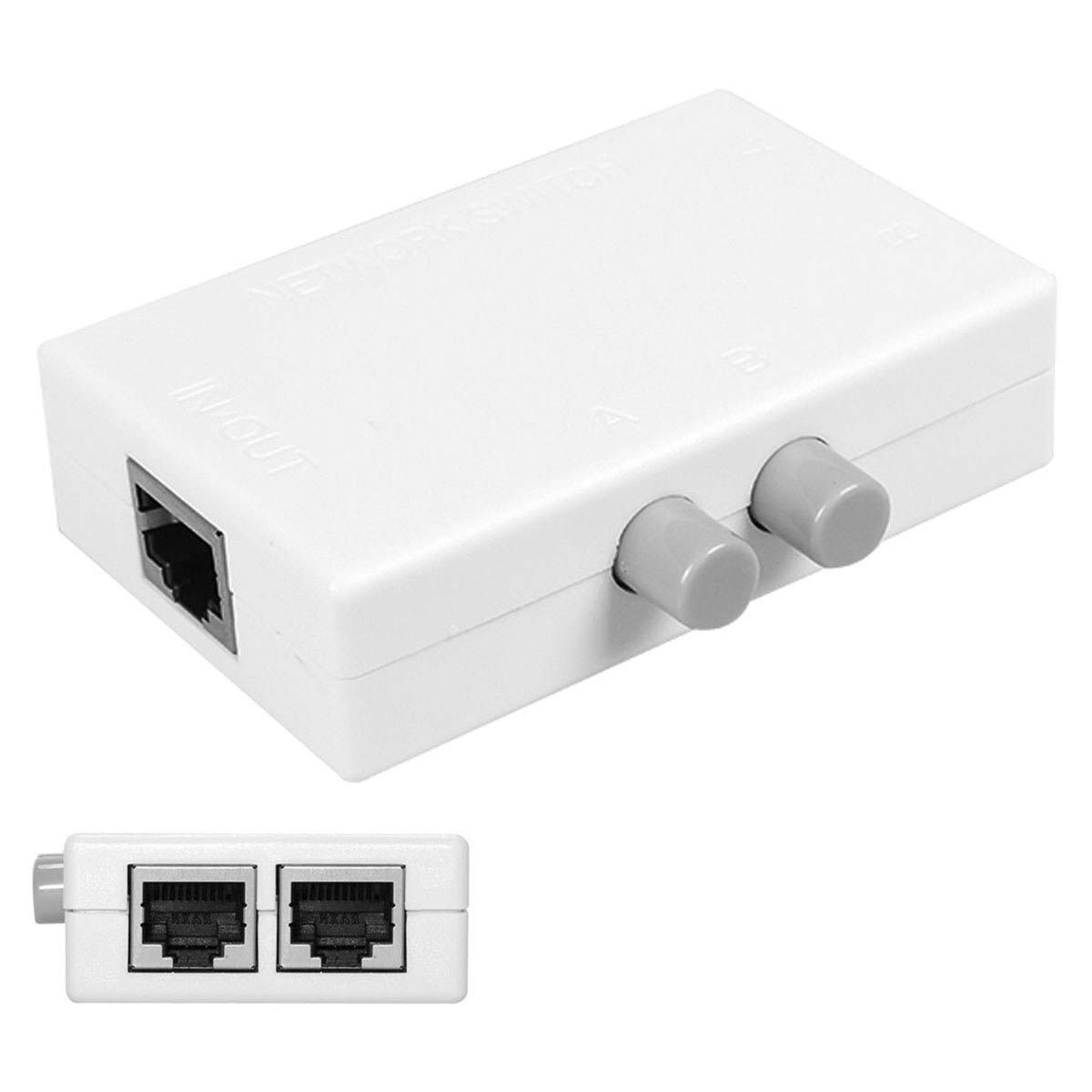 UTP STP 2 in 1 Out 2 Ports RJ45 LAN CAT Network Switch Selector Internal External Networking Switcher Splitter Box