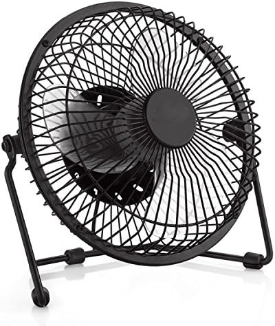 USB Powered Fan Desk Cooling Computer Laptop Portable Desktop Fan,Table Fan( Metal 6inch Black)