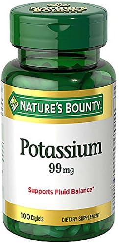 Nature's Bounty Potassium Gluconate 99mg, 100 Caplets (Pack of 10)