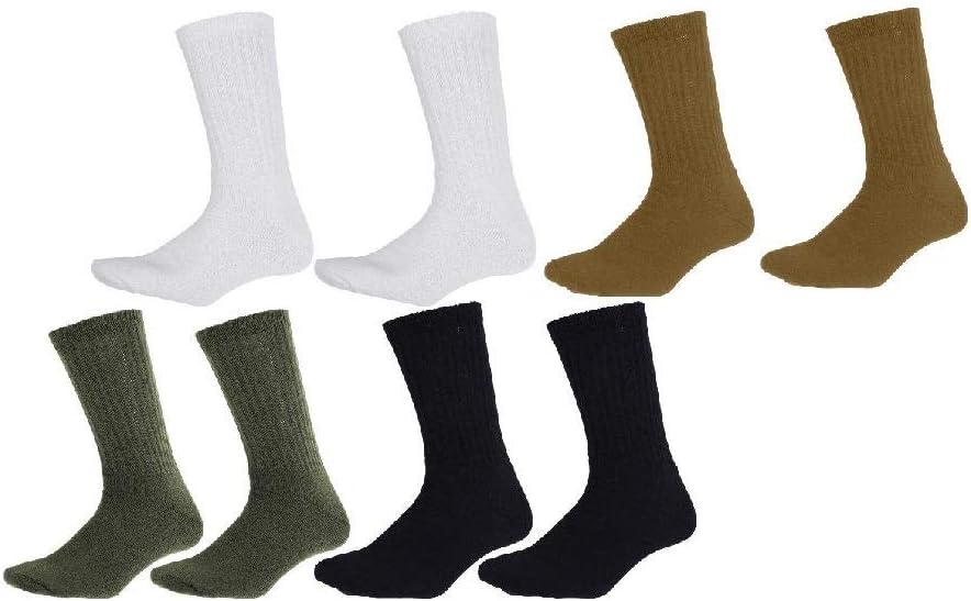 hersrfv clothing 1pc White Black Olive Drab Coyote Athletic Sports Hiking Crew Military Socks USA