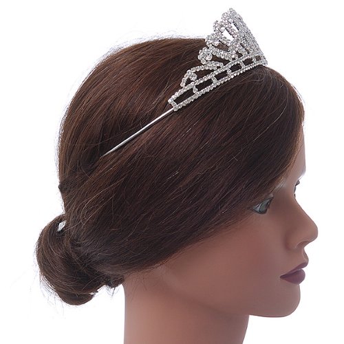 Bridal/ Wedding/ Prom Rhodium Plated Clear Austrian Crystal Starlet Tiara