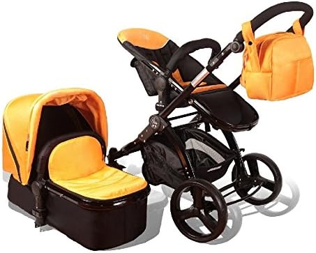 Elle Baby 3-in-1 ORANGE Travel System Child Stroller and Pram