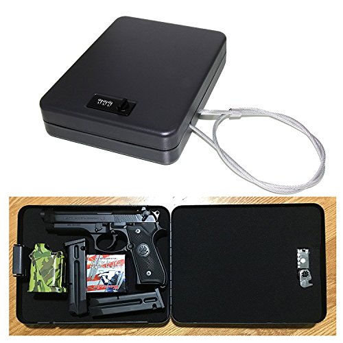 Pack of 2 X-Large Size Handgun Safe Vault Security Pistol Safety Case Combination Lock Box